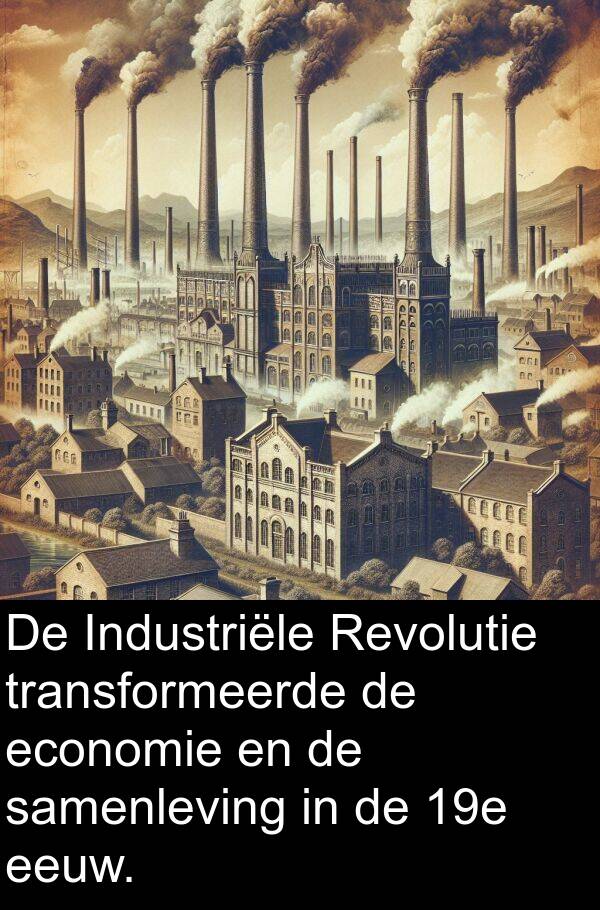 economie: De Industriële Revolutie transformeerde de economie en de samenleving in de 19e eeuw.