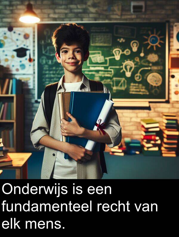 fundamenteel: Onderwijs is een fundamenteel recht van elk mens.