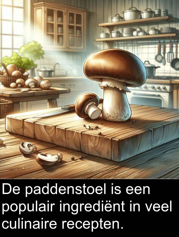 ingrediënt: De paddenstoel is een populair ingrediënt in veel culinaire recepten.