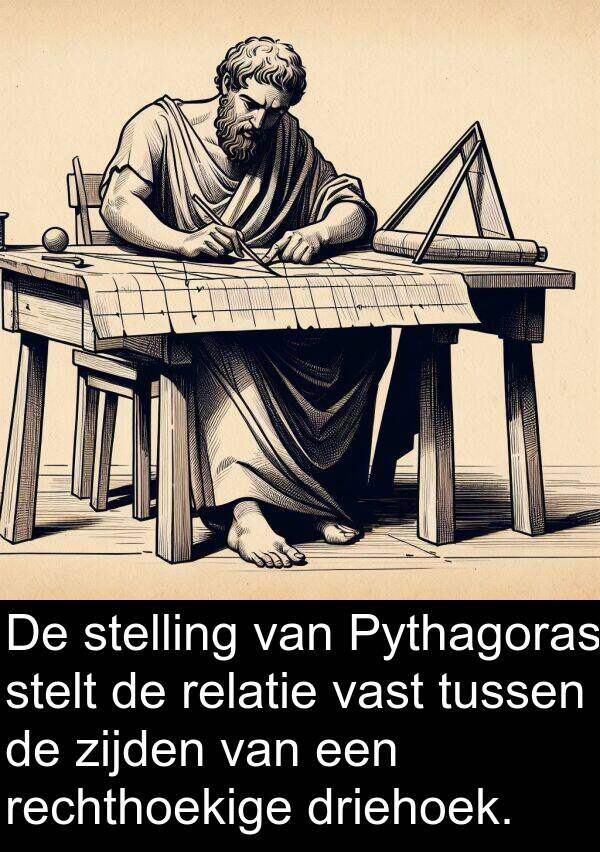 driehoek: De stelling van Pythagoras stelt de relatie vast tussen de zijden van een rechthoekige driehoek.