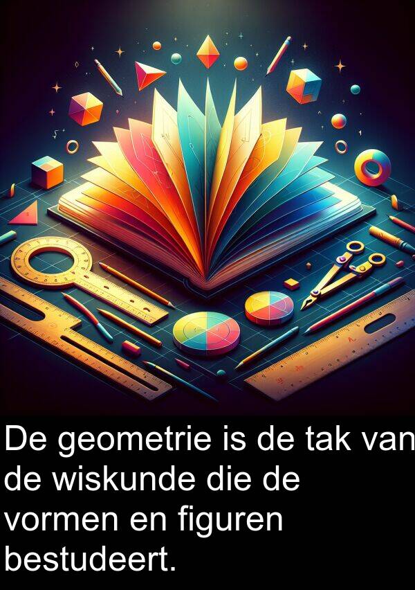 tak: De geometrie is de tak van de wiskunde die de vormen en figuren bestudeert.