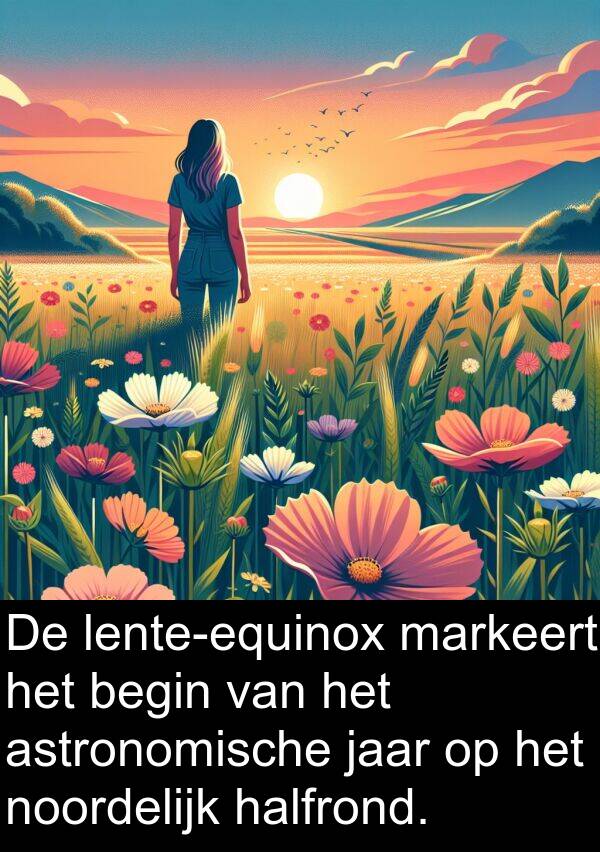 jaar: De lente-equinox markeert het begin van het astronomische jaar op het noordelijk halfrond.