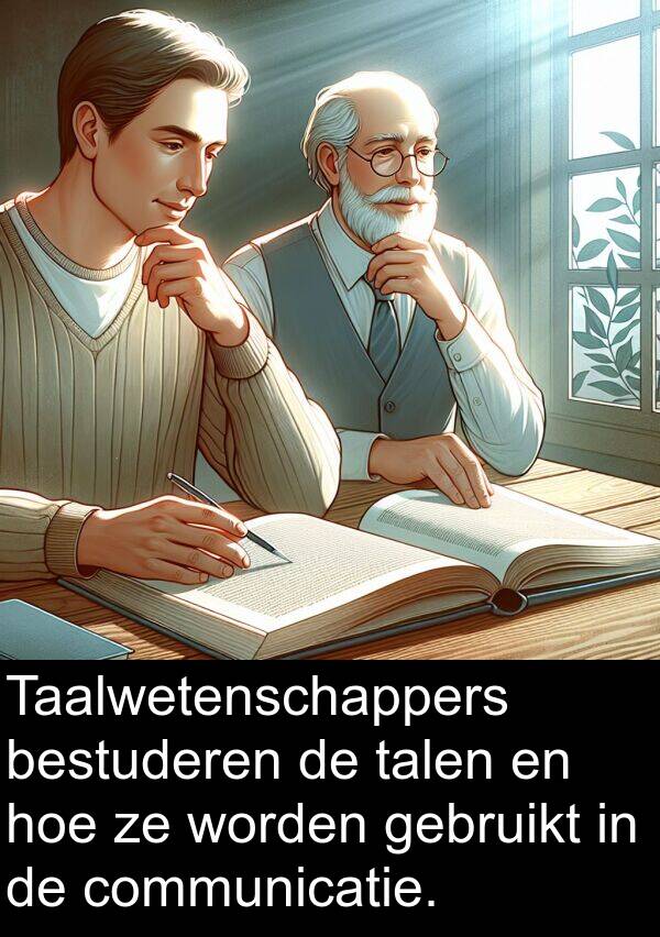 communicatie: Taalwetenschappers bestuderen de talen en hoe ze worden gebruikt in de communicatie.