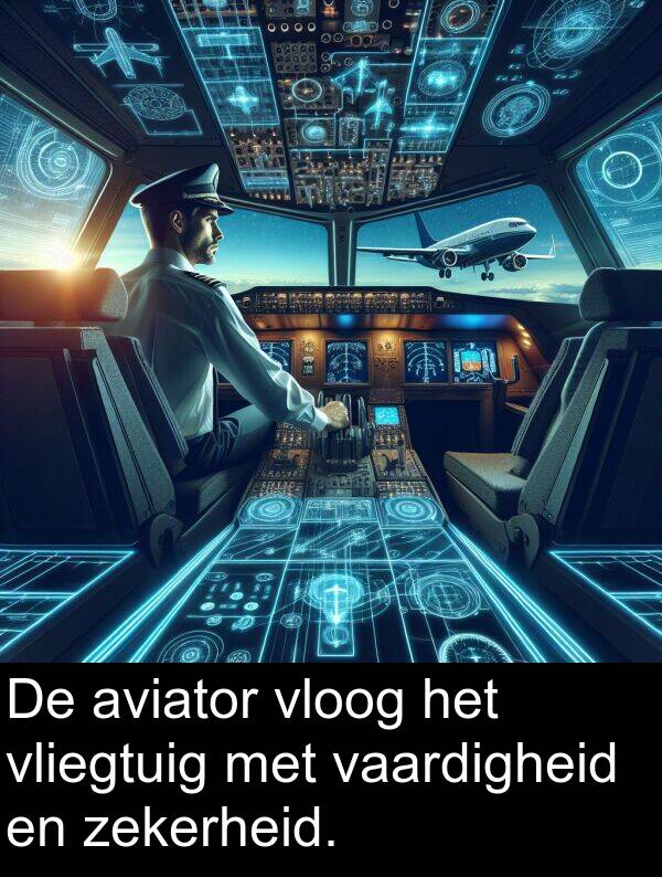 vaardigheid: De aviator vloog het vliegtuig met vaardigheid en zekerheid.