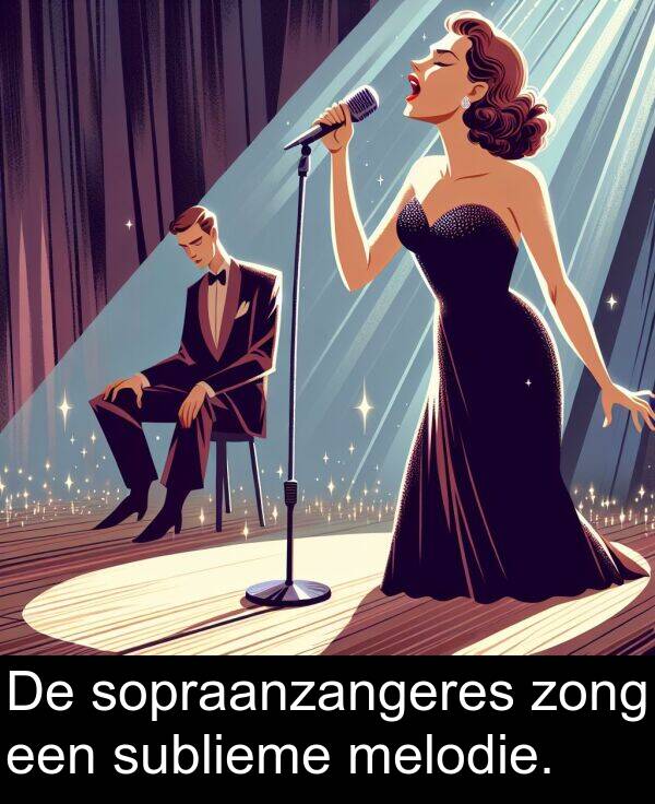 zong: De sopraanzangeres zong een sublieme melodie.