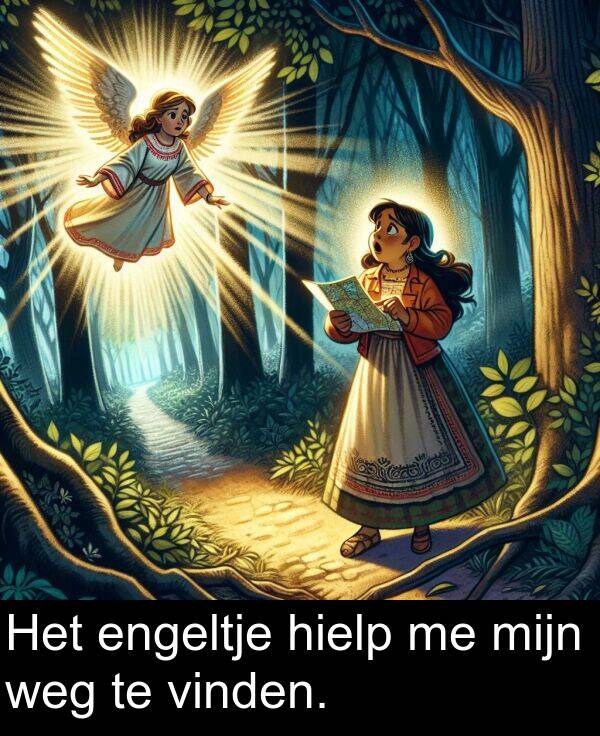 weg: Het engeltje hielp me mijn weg te vinden.