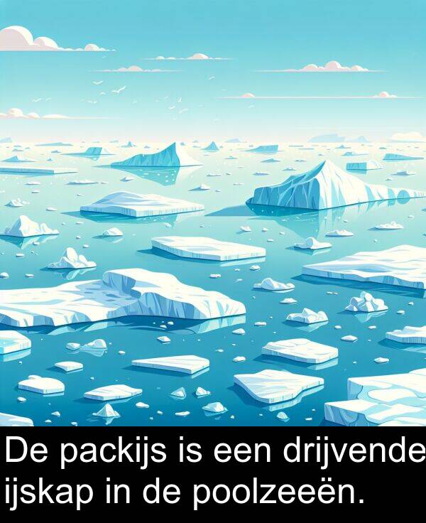 ijskap: De packijs is een drijvende ijskap in de poolzeeën.