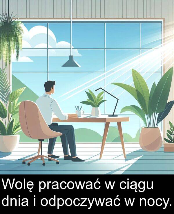 dnia: Wolę pracować w ciągu dnia i odpoczywać w nocy.