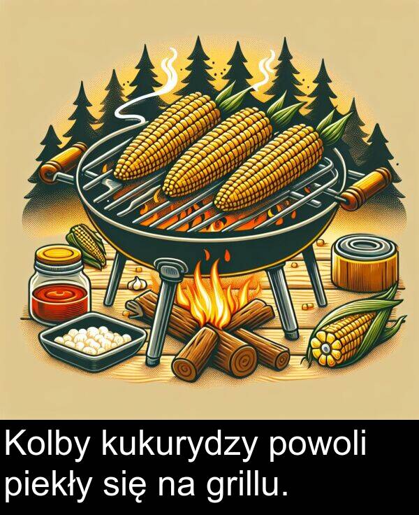 grillu: Kolby kukurydzy powoli piekły się na grillu.