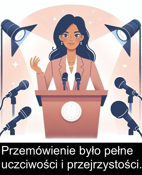 uczciwości: Przemówienie było pełne uczciwości i przejrzystości.