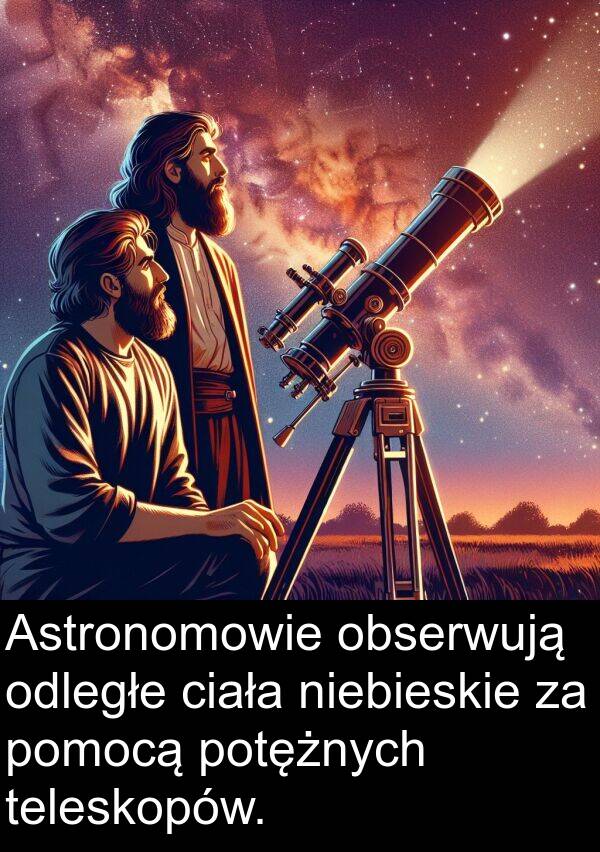 ciała: Astronomowie obserwują odległe ciała niebieskie za pomocą potężnych teleskopów.