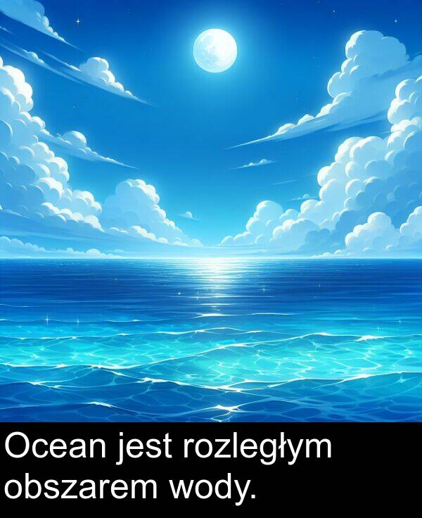 jest: Ocean jest rozległym obszarem wody.