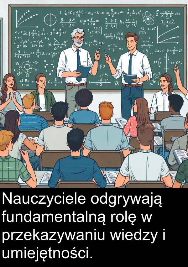 fundamentalną: Nauczyciele odgrywają fundamentalną rolę w przekazywaniu wiedzy i umiejętności.