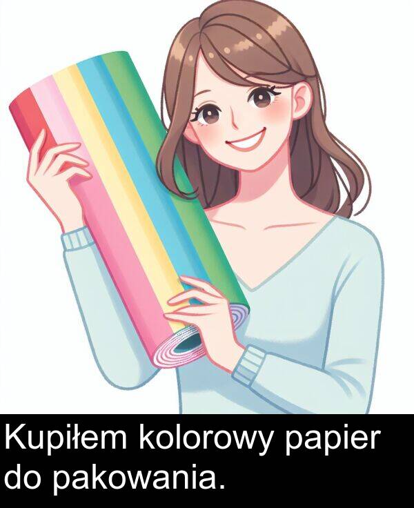 papier: Kupiłem kolorowy papier do pakowania.