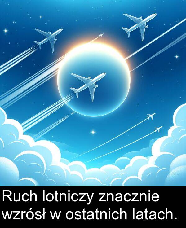 lotniczy: Ruch lotniczy znacznie wzrósł w ostatnich latach.