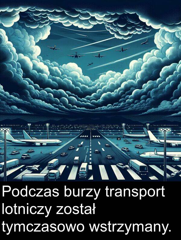 lotniczy: Podczas burzy transport lotniczy został tymczasowo wstrzymany.