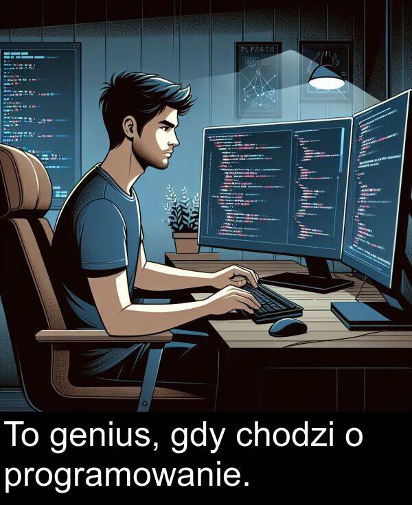 chodzi: To genius, gdy chodzi o programowanie.