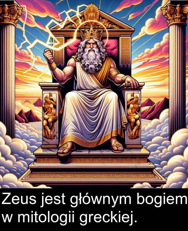 głównym: Zeus jest głównym bogiem w mitologii greckiej.