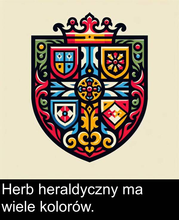 kolorów: Herb heraldyczny ma wiele kolorów.