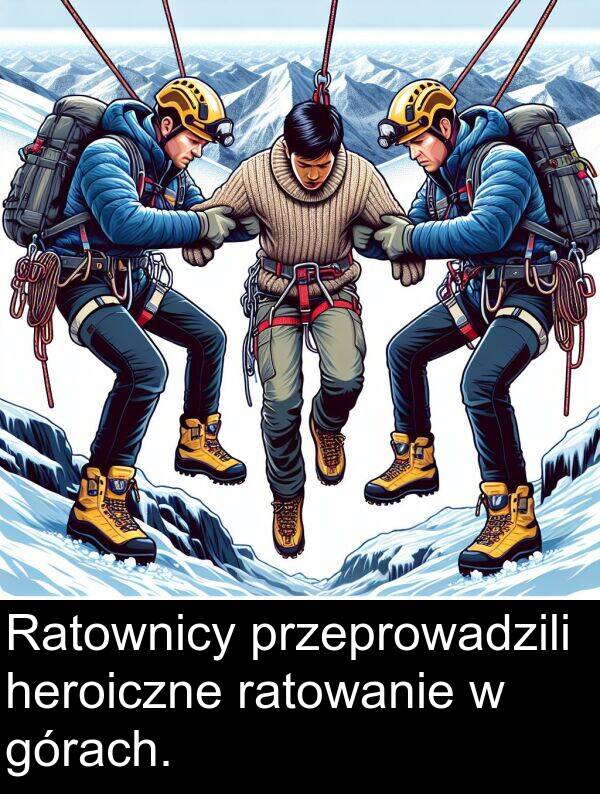 górach: Ratownicy przeprowadzili heroiczne ratowanie w górach.