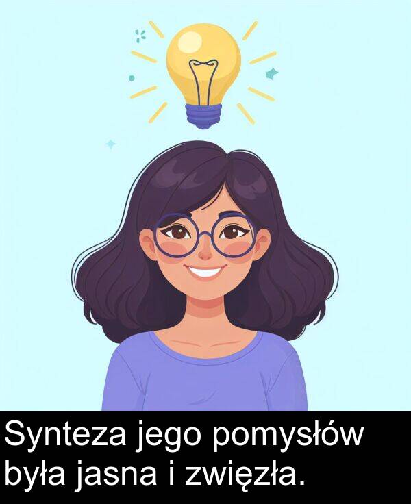 jego: Synteza jego pomysłów była jasna i zwięzła.