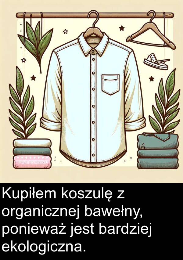 bawełny: Kupiłem koszulę z organicznej bawełny, ponieważ jest bardziej ekologiczna.