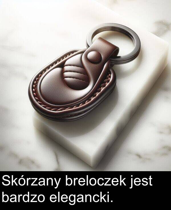 elegancki: Skórzany breloczek jest bardzo elegancki.