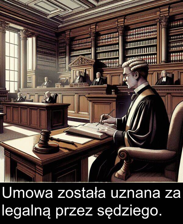 legalną: Umowa została uznana za legalną przez sędziego.