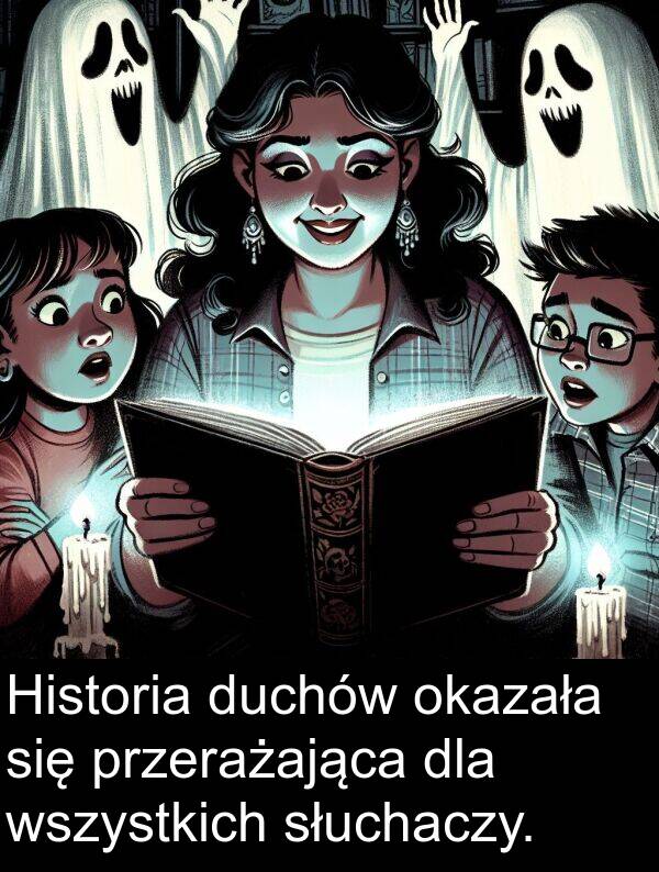 duchów: Historia duchów okazała się przerażająca dla wszystkich słuchaczy.