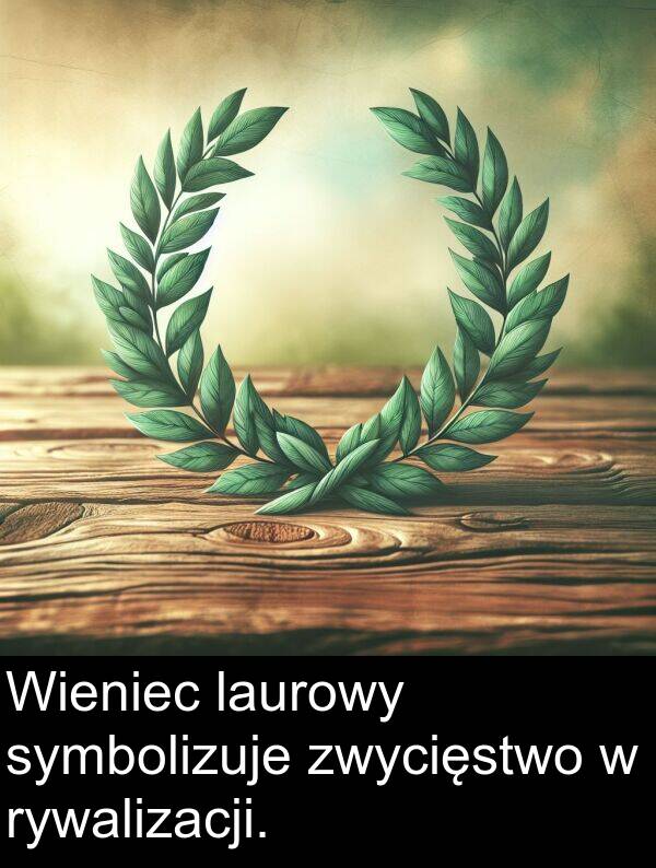 zwycięstwo: Wieniec laurowy symbolizuje zwycięstwo w rywalizacji.