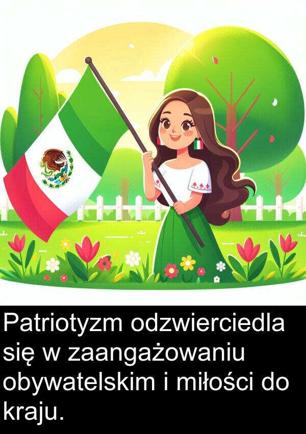 zaangażowaniu: Patriotyzm odzwierciedla się w zaangażowaniu obywatelskim i miłości do kraju.