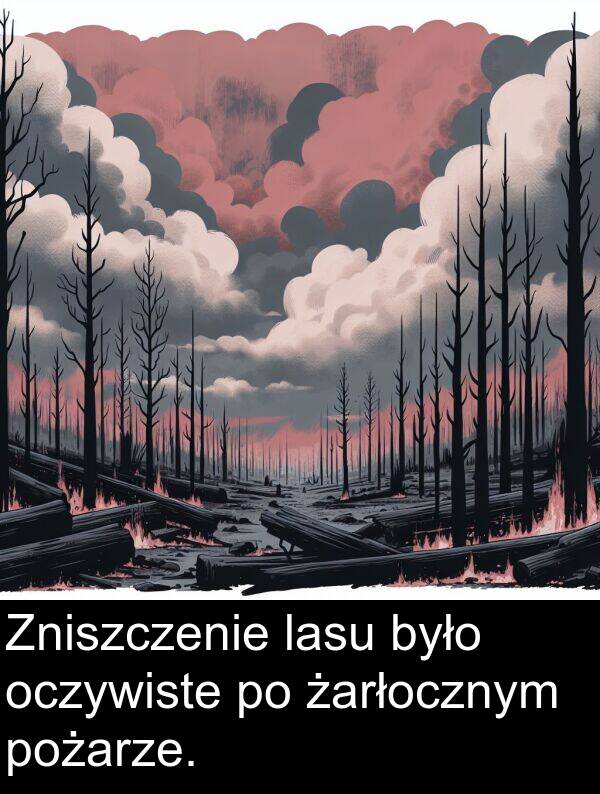 lasu: Zniszczenie lasu było oczywiste po żarłocznym pożarze.