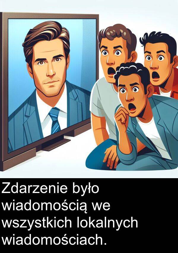 lokalnych: Zdarzenie było wiadomością we wszystkich lokalnych wiadomościach.