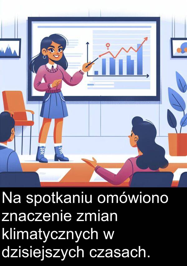 klimatycznych: Na spotkaniu omówiono znaczenie zmian klimatycznych w dzisiejszych czasach.