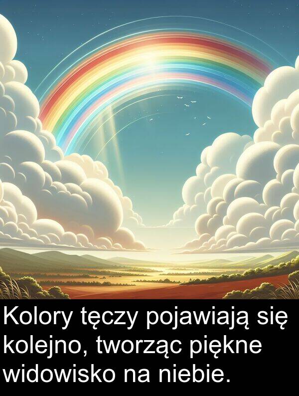 piękne: Kolory tęczy pojawiają się kolejno, tworząc piękne widowisko na niebie.