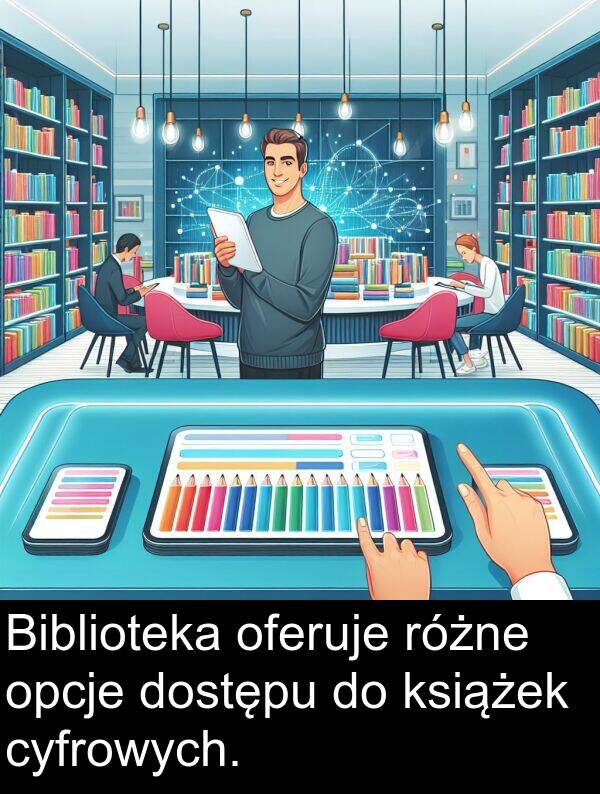 książek: Biblioteka oferuje różne opcje dostępu do książek cyfrowych.