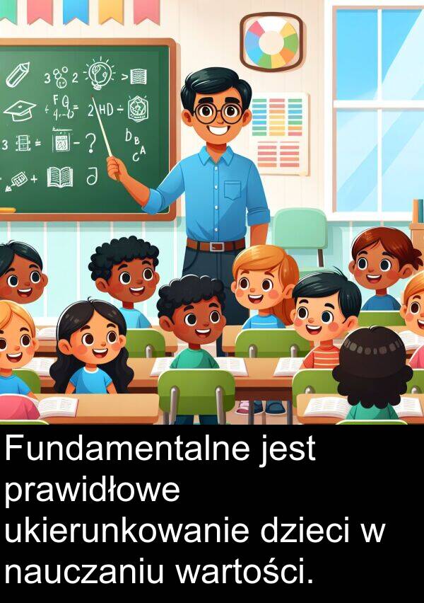 dzieci: Fundamentalne jest prawidłowe ukierunkowanie dzieci w nauczaniu wartości.