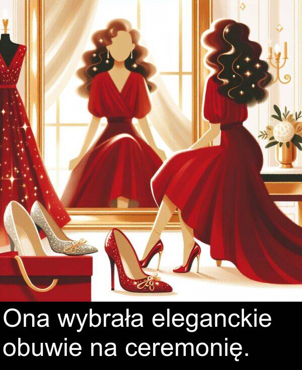 eleganckie: Ona wybrała eleganckie obuwie na ceremonię.