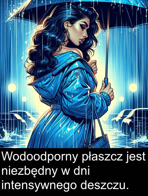 dni: Wodoodporny płaszcz jest niezbędny w dni intensywnego deszczu.