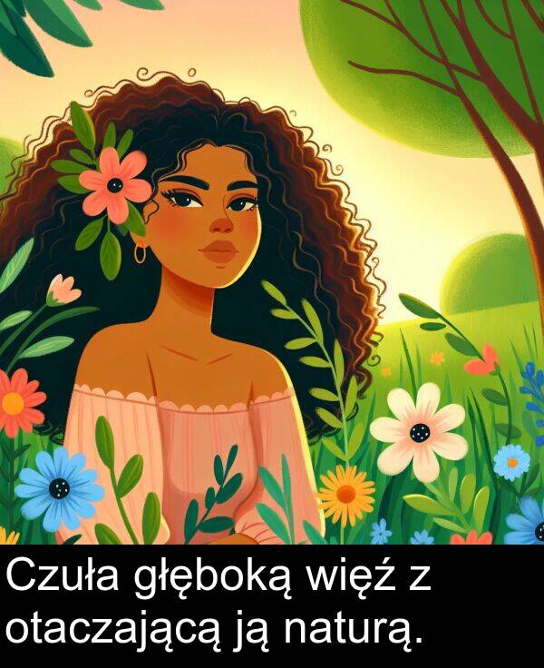 głęboką: Czuła głęboką więź z otaczającą ją naturą.