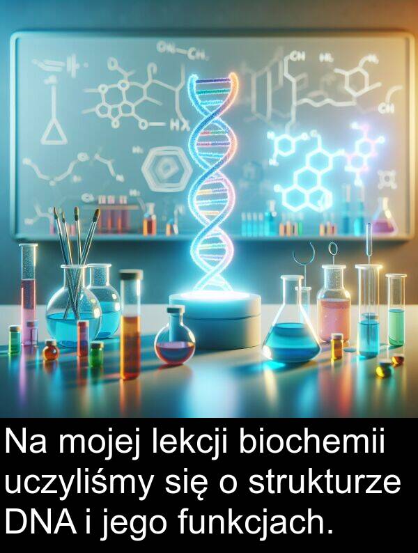 uczyliśmy: Na mojej lekcji biochemii uczyliśmy się o strukturze DNA i jego funkcjach.