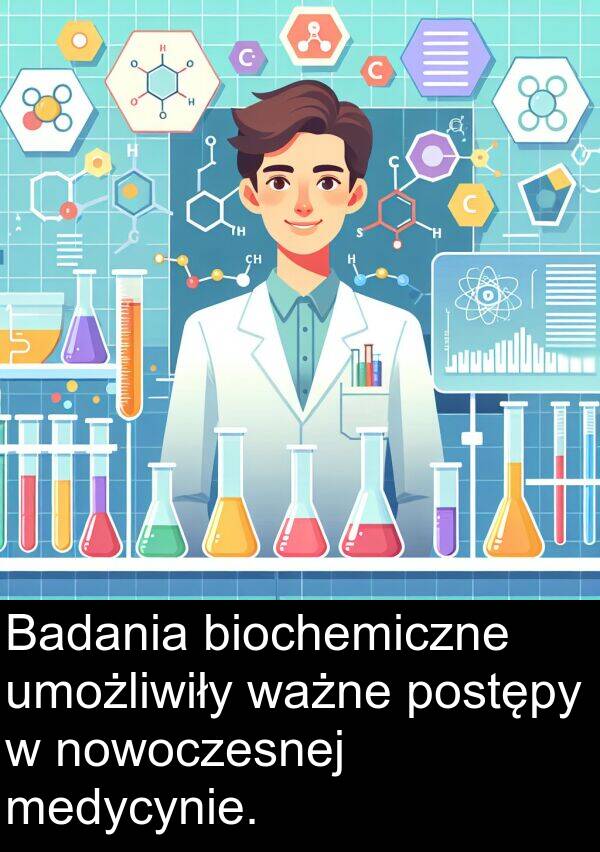 medycynie: Badania biochemiczne umożliwiły ważne postępy w nowoczesnej medycynie.