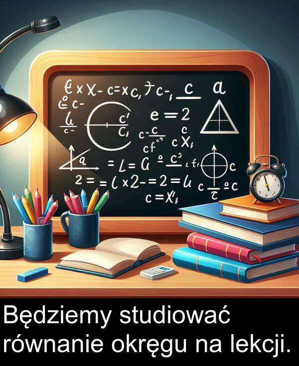 lekcji: Będziemy studiować równanie okręgu na lekcji.