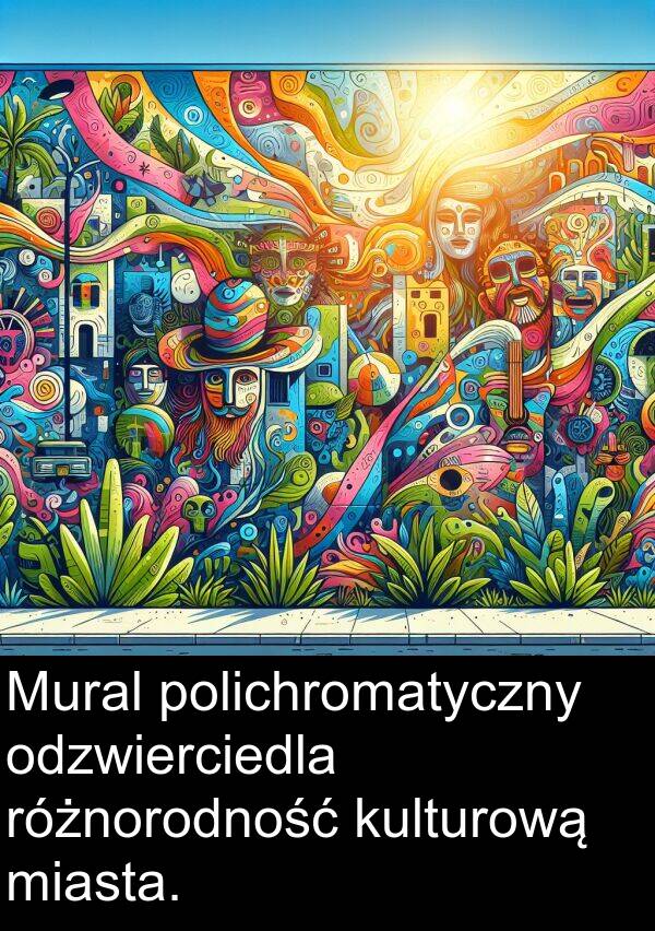 kulturową: Mural polichromatyczny odzwierciedla różnorodność kulturową miasta.