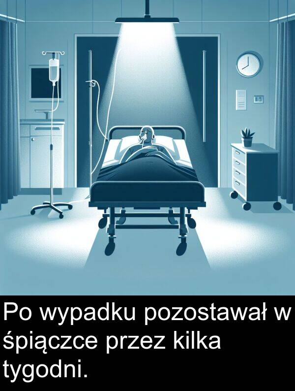 kilka: Po wypadku pozostawał w śpiączce przez kilka tygodni.