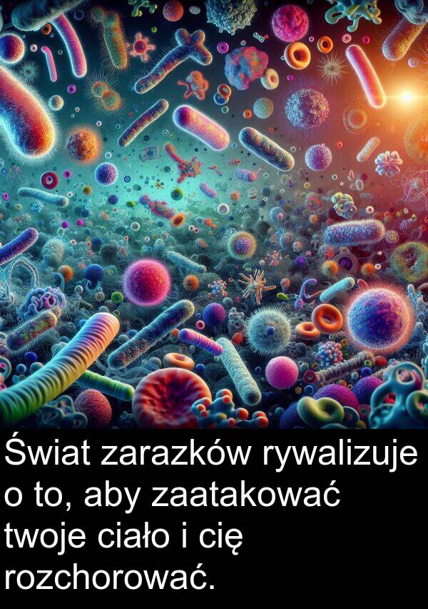 to: Świat zarazków rywalizuje o to, aby zaatakować twoje ciało i cię rozchorować.