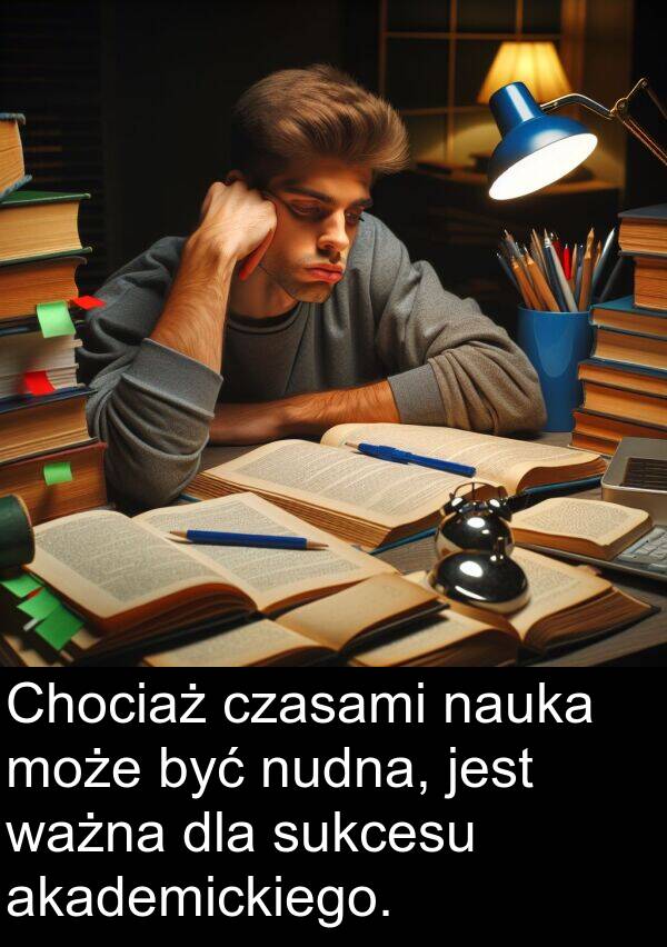 czasami: Chociaż czasami nauka może być nudna, jest ważna dla sukcesu akademickiego.