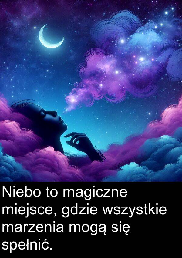 gdzie: Niebo to magiczne miejsce, gdzie wszystkie marzenia mogą się spełnić.