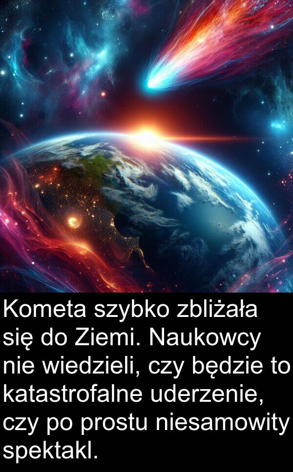 uderzenie: Kometa szybko zbliżała się do Ziemi. Naukowcy nie wiedzieli, czy będzie to katastrofalne uderzenie, czy po prostu niesamowity spektakl.