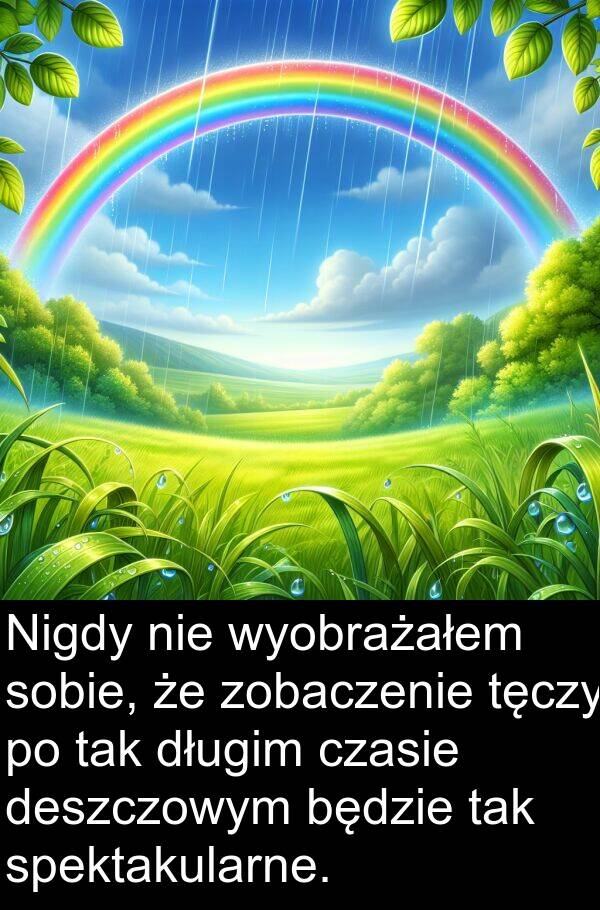 długim: Nigdy nie wyobrażałem sobie, że zobaczenie tęczy po tak długim czasie deszczowym będzie tak spektakularne.